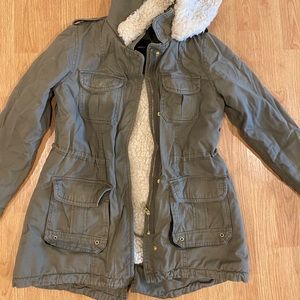 Green Sherpa utility jacket